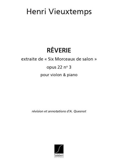 H. Vieuxtemps: Reverie Op.23 N 3, VlKlav (Part.)