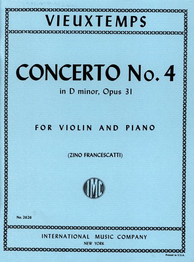 H. Vieuxtemps: Concerto N. 4 Re M. Op. 31, VlKlav (KlavpaSt)