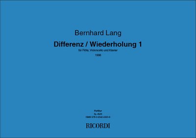 B. Lang: Differenz / Wiederholung 1, FlVcKlav (Part.)