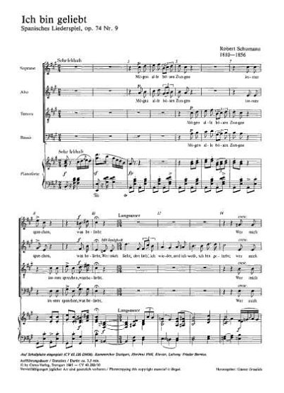 R. Schumann: Ich bin geliebt op. 74 Nr. 9; aus: Spanisches L