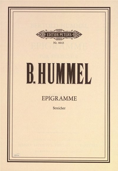 B. Hummel: Epigramme op. 69a (1978)