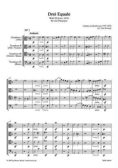 DL: L. v. Beethoven: Drei Equale fuer vier Posaunen / WoO 30