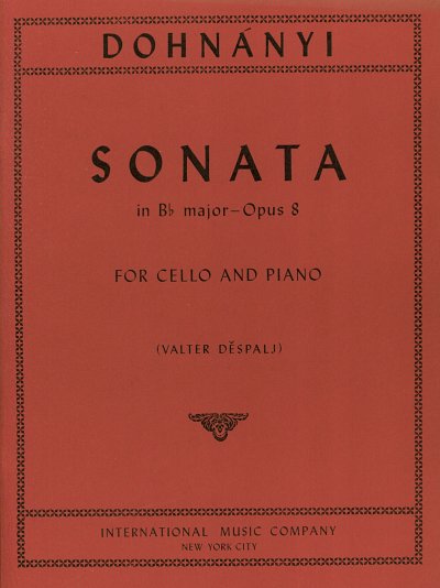 Dohnanyi Ernst Von: Sonate B-Dur Op 8