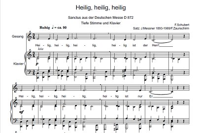 DL: F. Schubert: Heilig, heilig, heilig, GesTi (Par2St)