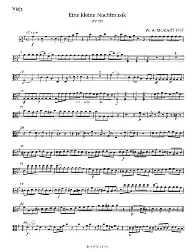 W.A. Mozart: Eine kleine Nachtmusik - Serenade Nr. 13 KV 525 (Stimmen)