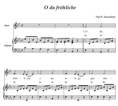 DL: (Traditional): O du fröhliche, HrnOrg (Par2St)