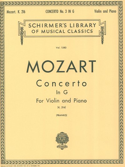 W.A. Mozart: Violin Concerto No.3 In G KV, VlKlav (KlavpaSt)
