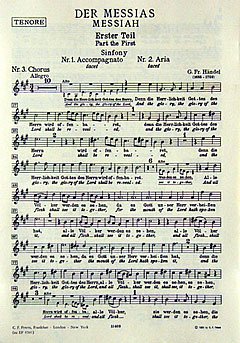 G.F. Händel: Der Messias, 4GesGchOrcBc (Tenor)