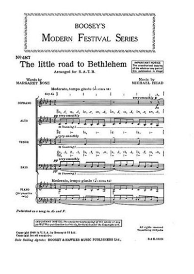 M. Head: The little road to Bethlehem, Gch;Klav (Chpa)