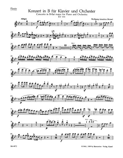 W.A. Mozart: Konzert für Klavier und Orchester Nr. 27 B-Dur KV 595