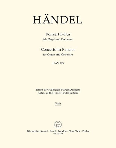 G.F. Händel: Konzert für Orgel und Orchester Nr. 13 F-Du, Va