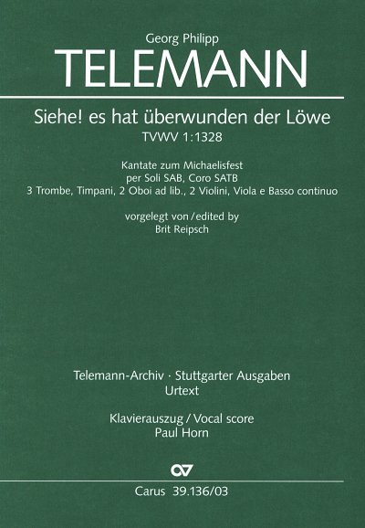 G.P. Telemann: Siehe Es Hat Ueberwunden Der Loewe Twv 1/1328