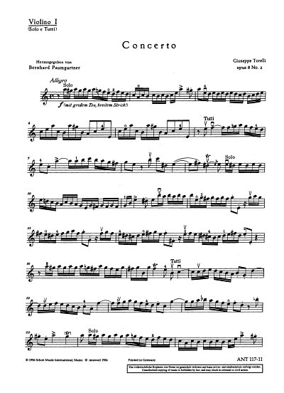 G. Torelli: Concerto op. 8/2 