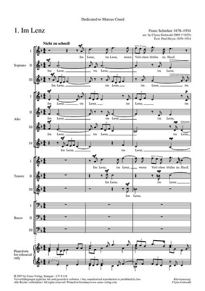 DL: F. Schreker: Drei Lieder. Vokaltranskriptionen von C (Pa