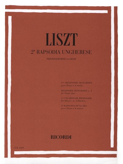 F. Liszt: 19 Rapsodie Ungheresi: N.2 In Do Di, Klav4m (Sppa)