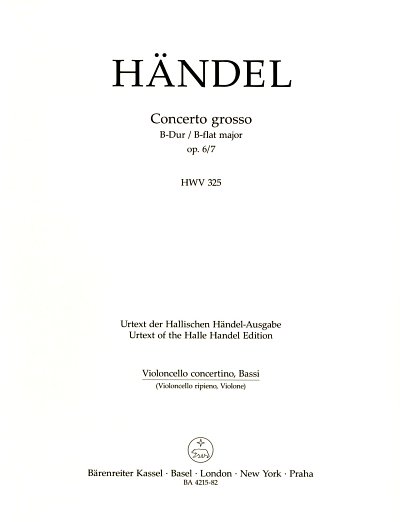 G.F. Händel: Concerto grosso B-Dur op. 6/7 HW, StroBc (VcKb)