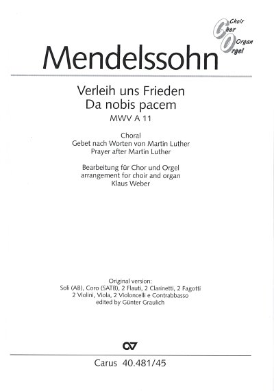 F. Mendelssohn Barth: Verleih uns Frieden gn, GchOrg (Part.)