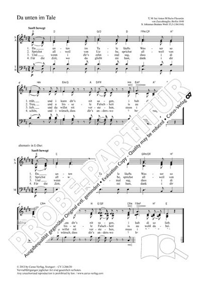 DL: J. Brahms: Da unten im Tale E-Dur op. WoO 35, , GCh4 (Pa