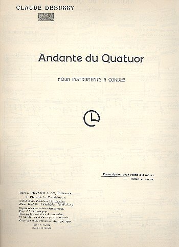 C. Debussy: Andante Du Quatuor Piano , Klav