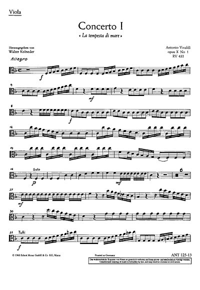 AQ: A. Vivaldi: Concerto Nr. 1 F-Dur RV 433, FlStrB (B-Ware)