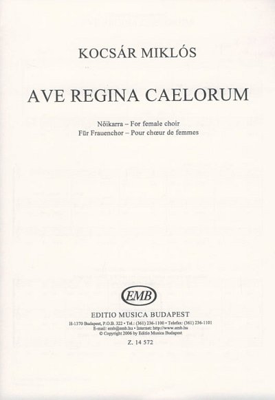 M. Kocsár: Ave Regina caelorum, Fch (Chpa)