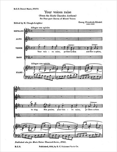 G.F. Händel: Chandos Anthem VI: Your Voices Raise