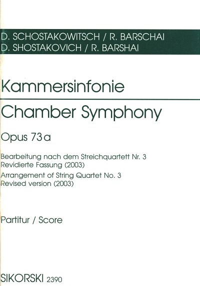 D. Schostakowitsch: Kammersinfonie Op 73a Nach Dem Streichqu