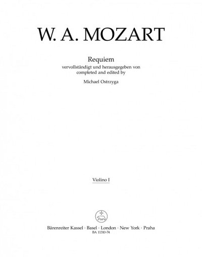 W.A. Mozart: Requiem, 4GesGchOrchO (Vl1)