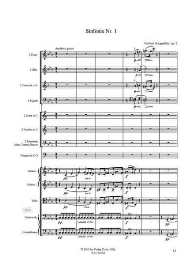 Burgmüller, N.: Sinfonie No.1 c-Moll op.2, Sinfo (Part.)