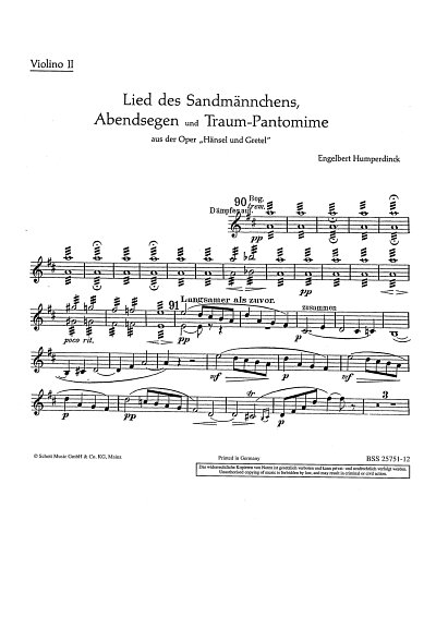 E. Humperdinck: Lied des Sandmännchens