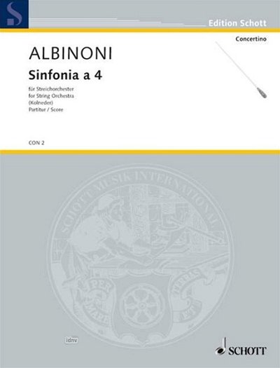 T. Albinoni: Sinfonia a 4 , Stro (Part.)