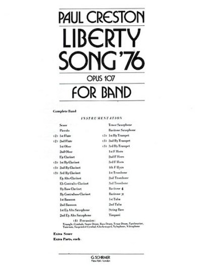 P. Creston: Liberty Song '76 op. 107, Blaso (Pa+St)