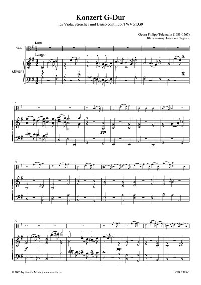 DL: G.P. Telemann: Konzert G-Dur fuer Viola, Streicher und B