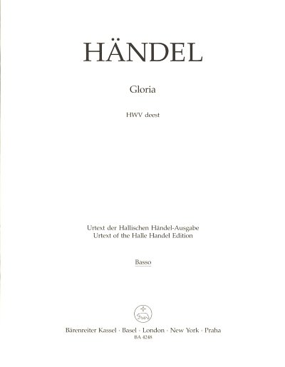 G.F. Haendel: Gloria HWV deest, GesS2VlBc (VC[BC])