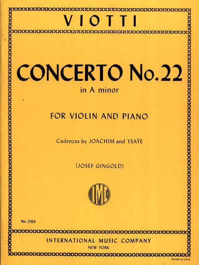 G.B. Viotti: Concerto 22 A-Moll