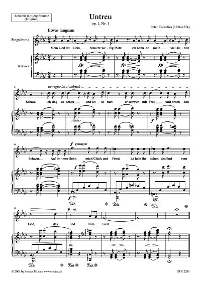 DL: P. Cornelius: Untreu Lied, op. 1, Nr. 1