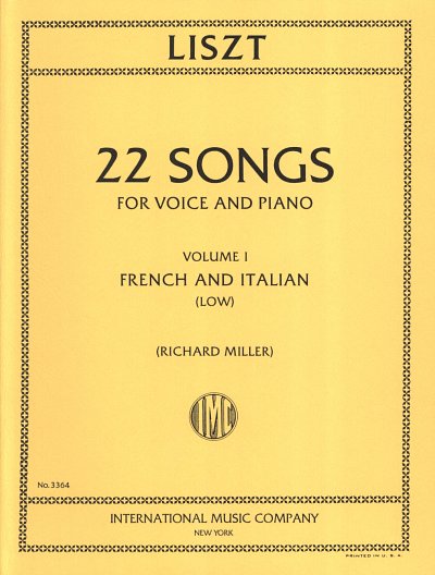 F. Liszt: 22 Lieder 1 - tiefe Stimme, GesTiKlav