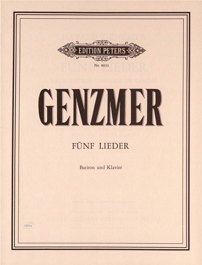 H. Genzmer: Fuenf Lieder GeWV 76, GesMKlav (Part.)