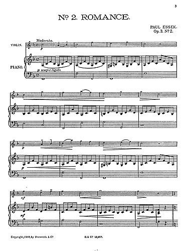 Paul Essek: Romance For Violin And Piano , VlKlav (KlavpaSt)
