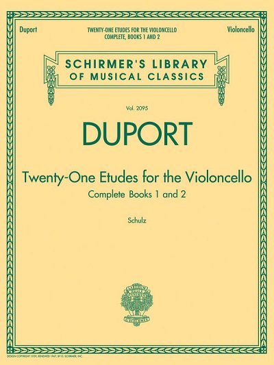 J. Duport: 21 Etudes for the Violoncello, Vc