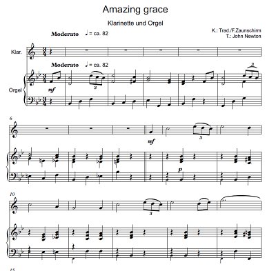 DL: (Traditional): Amazing Grace, KlarOrg (Par2St)