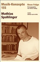 U. Tadday: Musik-Konzepte 155 - Mathias Spahlinger   (Bu)