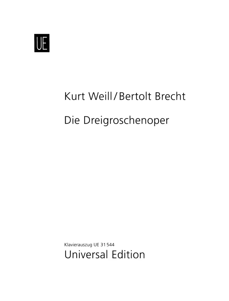 K. Weill: Die Dreigroschenoper, GsGchOrch (KA) (0)