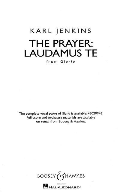 K. Jenkins: The Prayer: Laudamus te, GchKlav (Chpa)