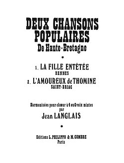 J. Langlais: Chansons populaires de Haute-Bretagne (2)