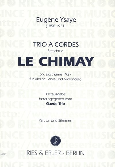 Ysaye Eugene: Le Chimay - Streichtrio