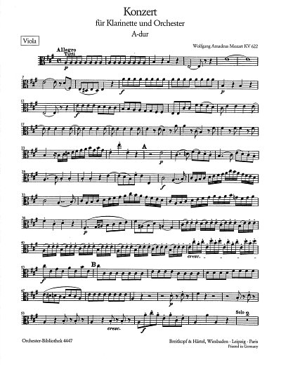 W.A. Mozart: Konzert für Klarinette und Orchester A-Dur KV 622