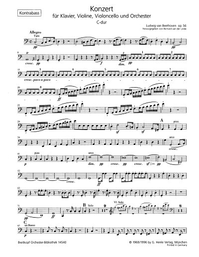 L. v. Beethoven: Konzert für Klavier, Viol, VlVcKlvOrch (KB)