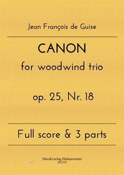 J.F. de Guise: Canon op. 25/18, ObKlarFg (Pa+St)