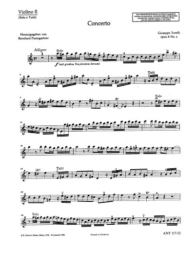 G. Torelli: Concerto op. 8/2 
